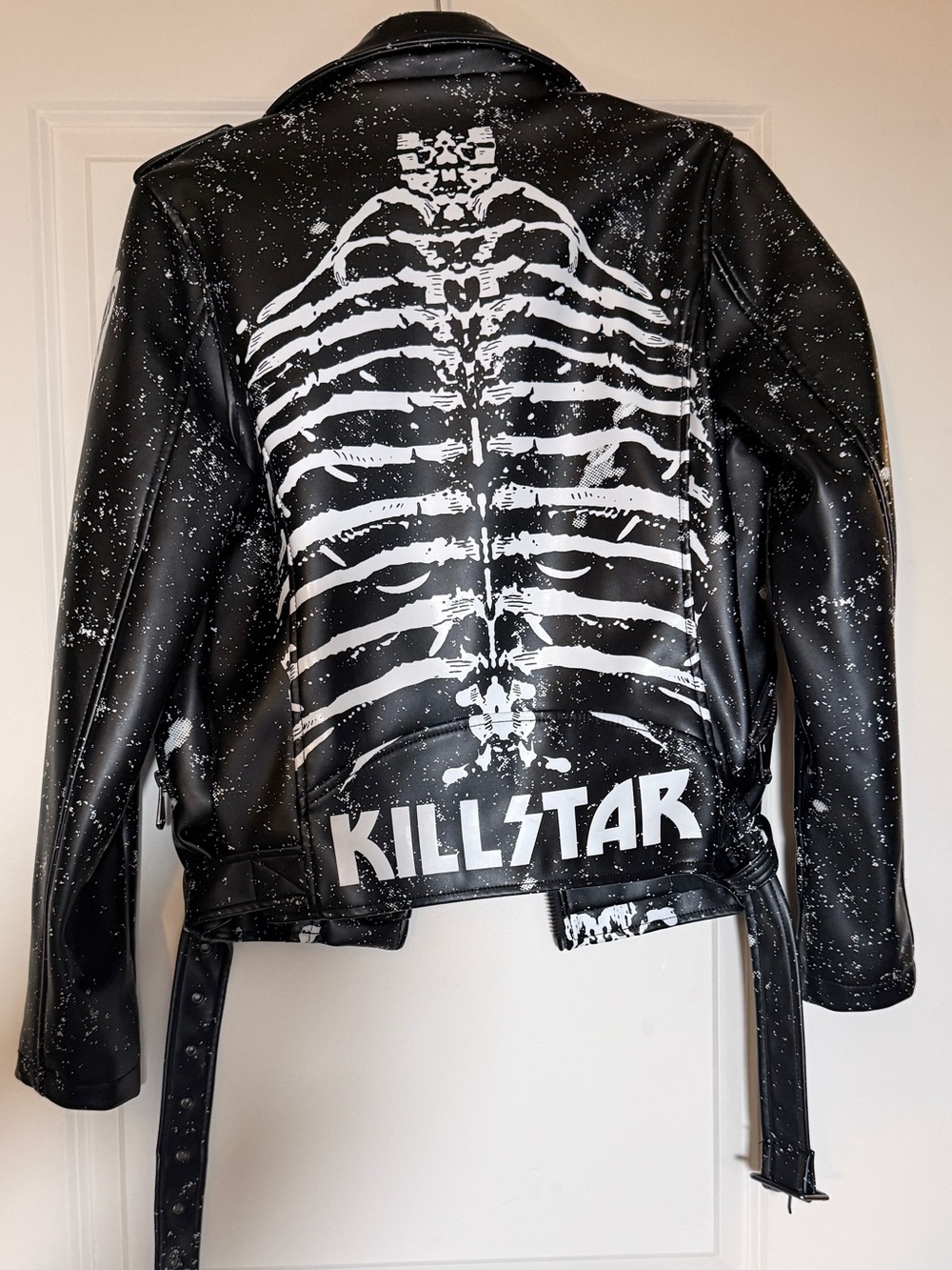 Killstar Morgue Master Black Jacket with White Skeleton Back Print